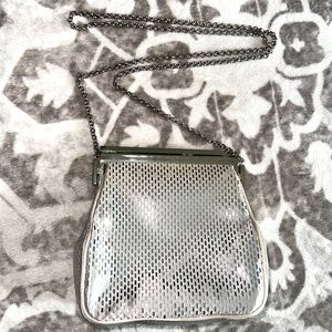 VINTAGE ST. JOHN Silver Sequin Formal Purse Made in Italy